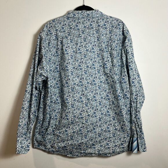 Post & Powell 100% Cotton Floral XL Lightweight Boho Ireland Button Dress Shirt - Picture 3 of 7